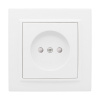 Минск Розетка 1-местная СП без заземления, 10 А, с защ,штор,, белая EKF