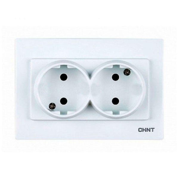 Розетка 2-местная без заземляющего контакта 16А 250В CHINT