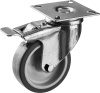 Колесо поворотное с тормозом d=75 мм, г/п 60 кг, термопластич. резина/полипропилен, Профессионал ЗУБР