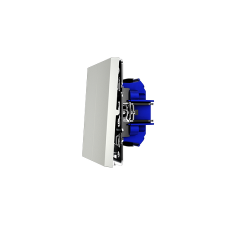 Выключатель встраиваемый Voltum S70 двухклавишный 10А, (сталь)