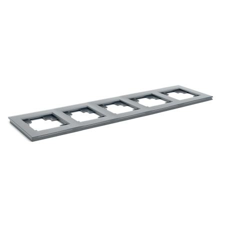 Рамка 5-местная, стекло, STEKKER, GFR00-7005-06, серия Катрин, графит