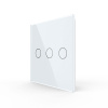 Панель для сенсорного выключателя UK стандарт, 3 клавиши, цвет белый, стекло B Livolo