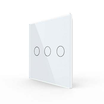 Панель для сенсорного выключателя UK стандарт, 3 клавиши, цвет белый, стекло B Livolo