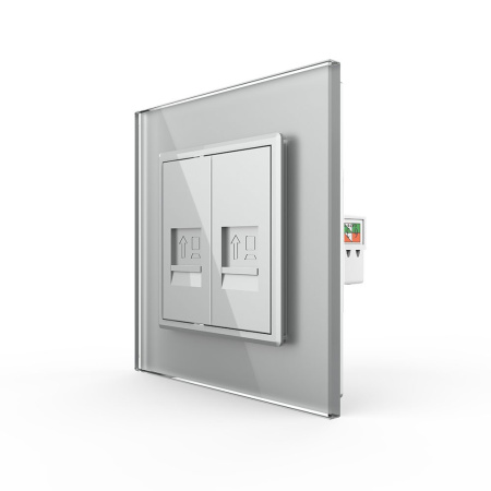 Розетка КОМП RJ-45 двойная Серая Livolo