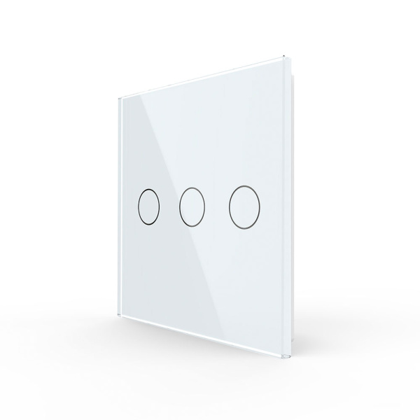 Панель для сенсорного выключателя UK стандарт, 3 клавиши, цвет белый, стекло B Livolo
