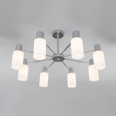 Потолочная люстра со стеклянными плафонами 8*E14 60Вт хром IP20 Vegga (70160/8 хром) Eurosvet