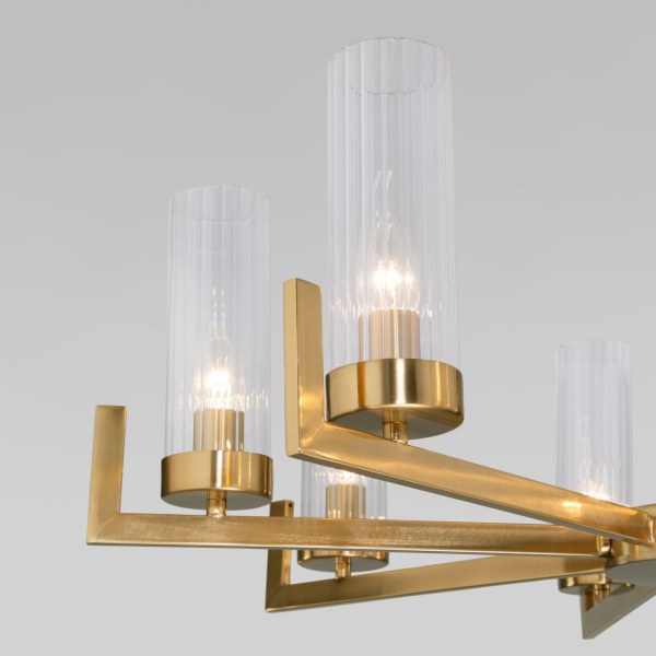 Подвесная люстра со стеклянными плафонами 8*E14 40Вт латунь IP20 Arganie (60133/8 латунь) Eurosvet