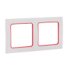 Стокгольм Рамка 2-местная белая с линией цвета красный EKF