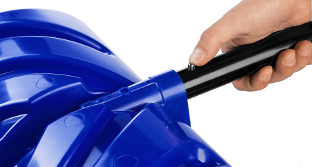 Снеговая лопата СИБИРЬ 500 мм пластиковая со стальной планкой эргономичный алюминиевый черенок V-ручка ЗУБР