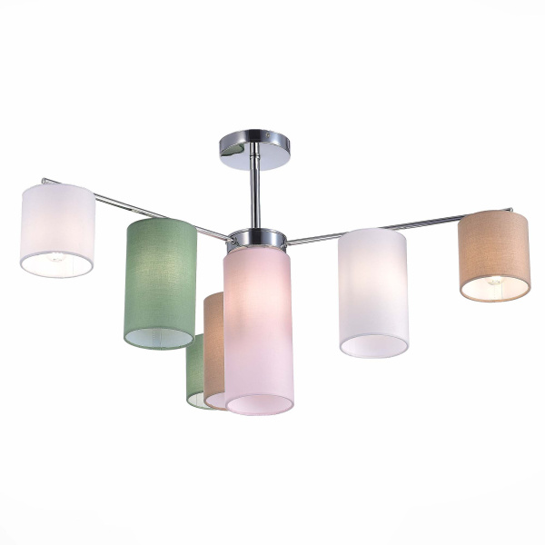 Люстра потолочная Хром/Белый, Бежевый, Зеленый E14 7*40Вт SLE300602-07 EVOLUCE