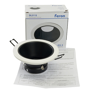 Светильник потолочный встраиваемый, MR16 G5.3, белый + черный DL3113