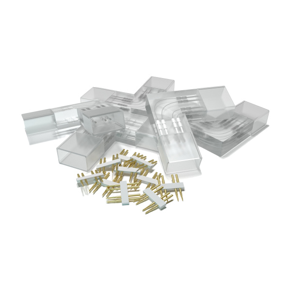 AC-04 Комплект коннекторов Г-образный для соединения светодиодной ленты 220В, smd 5050 RGB, 60д/м, 5шт APEYRON