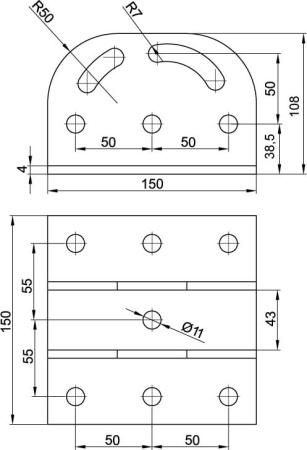 Крепление с площадкой шарнирное для профиля BPM-41, горячеоцинкованное DKC