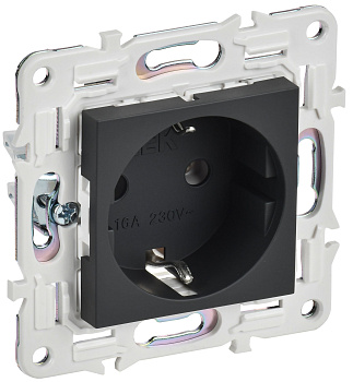 SKANDY Розетка с заземлением без защитных шторок 16А SK-R05G графит IEK