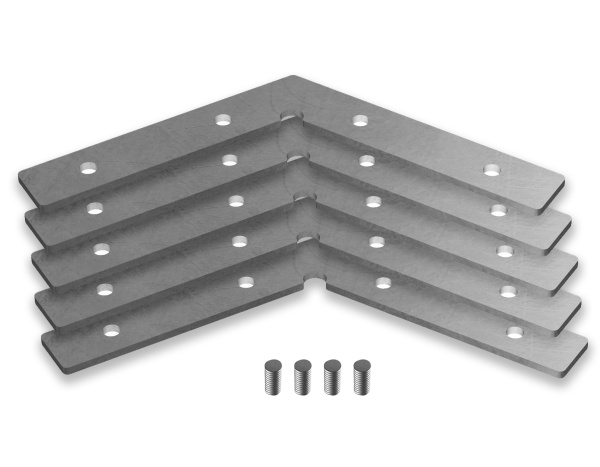 Соединитель угловой 120° GP8053 SL серебро 86*10*1.55мм для алюминиевого профиля "Profile System" (комплект 5шт) Ambrella Light