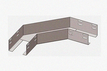 Лоток угловой замковый перфорированный КГЗ 100х65-90 У3 поворот на 90, окрашенный, S1,5