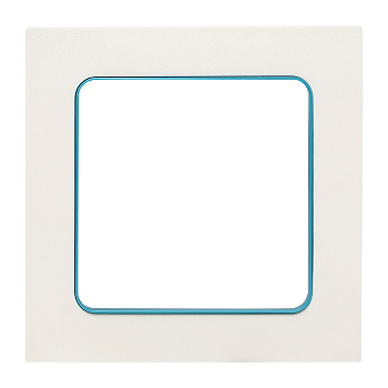 Стокгольм Рамка 1-местная белая с линией цвета синий EKF