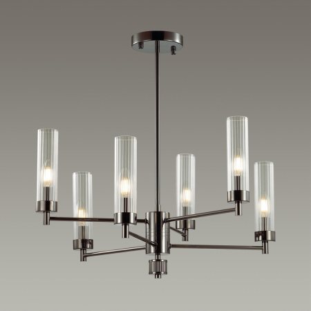 Люстра потолочная E14 6*40W 220V KAMILLA черный хром LUMION