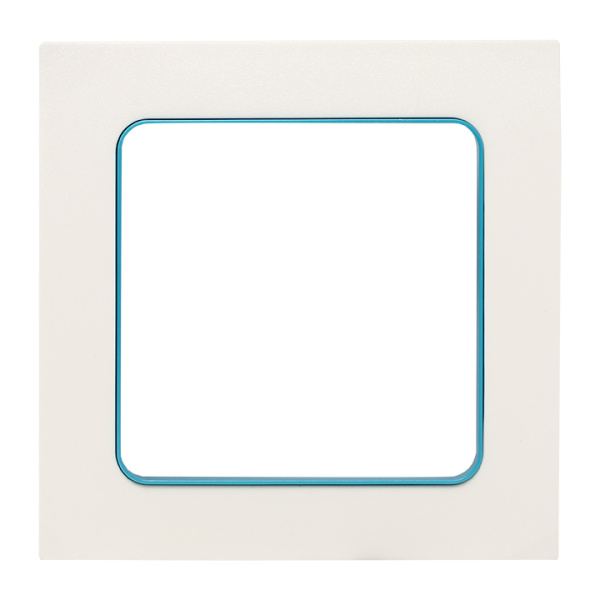 Стокгольм Рамка 1-местная белая с линией цвета синий EKF
