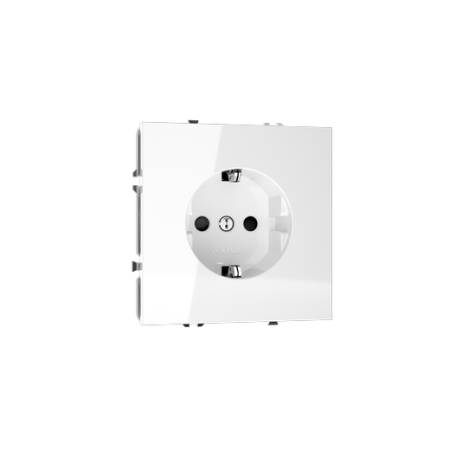 Розетка встраиваемая Voltum S70 с заземлением и защитными шторками, 16А, (белый глянцевый)