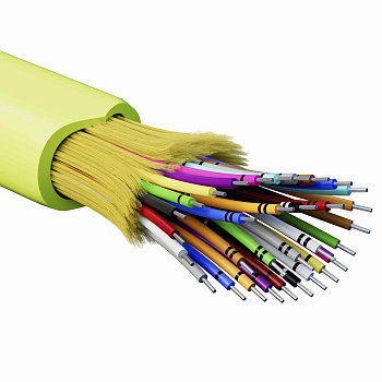 Кабель волоконно-оптич., расп.,арамидные упр.нити, внутр., нг(А)-HF, 32 ОВ, категорияOM5 (G.651.1) плотный буфер, 0,4 кН, барабан 2000 м DKC