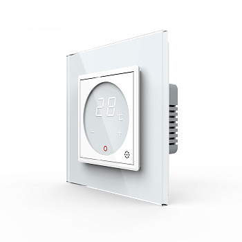 Терморегулятор пола 16А, сенсорное управление, датчик воздуха, 1 пост, цвет белый Livolo