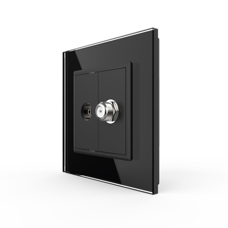 Розетка ТВ/Спутниковая SAT Черная Livolo