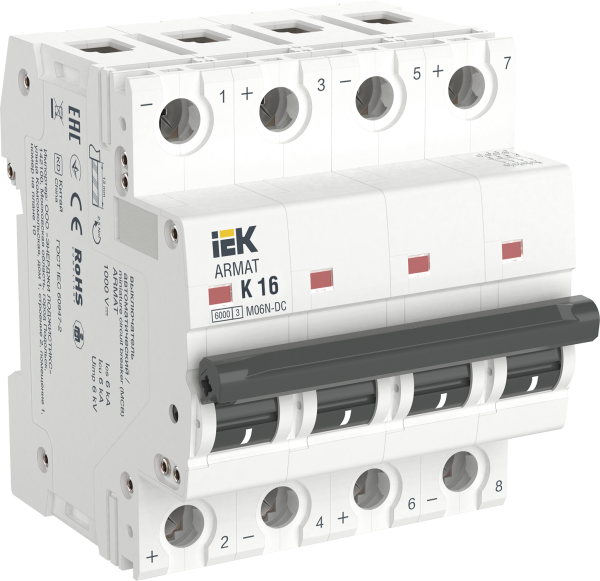 Выключатель автоматический ВА МОД M06N-DC 4П K 16А ARMAT IEK