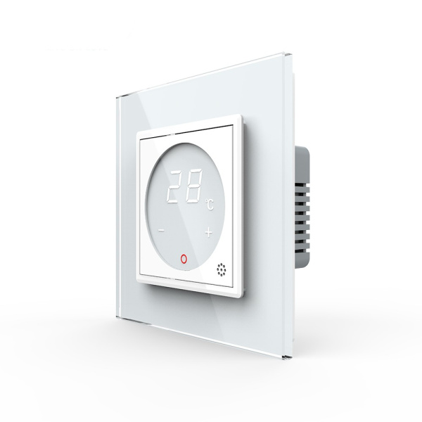 Терморегулятор пола 16А, сенсорное управление, датчик воздуха, 1 пост, цвет белый Livolo