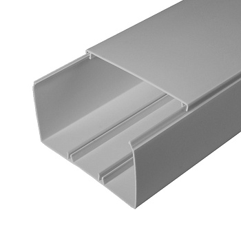 Кабель-канал серый RAL 7035 2-й замок в п/э 100х60 мм (16м/уп) Промрукав