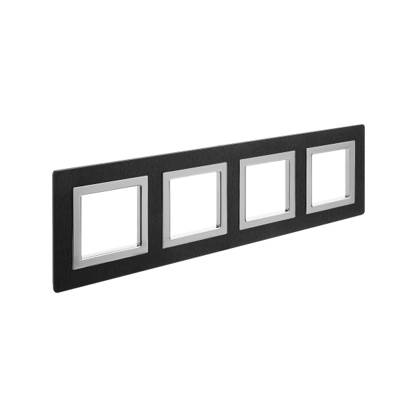 Рамка из алюминия, "Avanti", черная, 4 поста (8 мод.) DKC