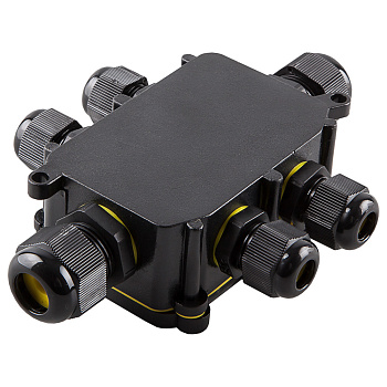 Коробка распределительная LD526 водонепроницаемая на 6 выходов, 450V, 140х100х36, черный STEKKER