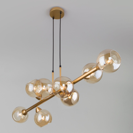 Подвесной светильник с плафонами 8*E14 40Вт золотой IP20 (70113/8 янтарный) Eurosvet