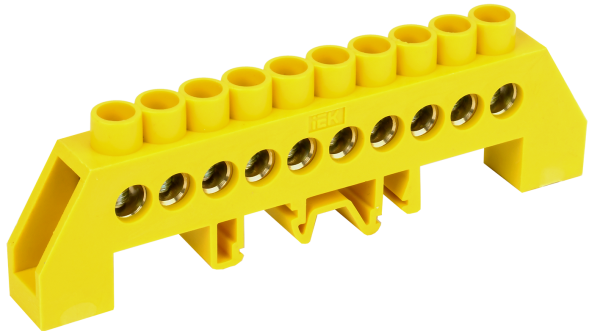 Шина PE "земля" в комбинированном DIN-изоляторе типа "Стойка" ШНИ-8х12-10-КС-Ж IEK