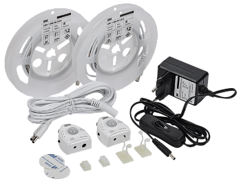 Комплект светодиодной подсветки "Сделай сам" (лента LED 2х1,2м LSR-2835WW60-4,8-IP20-12В + драйвер +