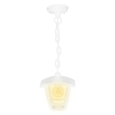 11-159 Светильник садово-парковый, подвесной, «Марсель», Е27х60Вт, 4-х гранный, пластик, белый, прозрачный поликарбонат, 164х164х526мм, НСУ 07-60-001 