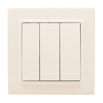 Минск Выключатель 3-кл, СП 10А бежевый EKF