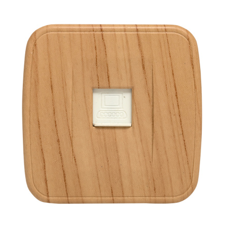 Минск Розетка RJ-45 1-местная ОП , 1А, 120В, светлое дерево EKF