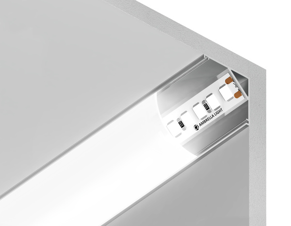 Алюминиевый профиль угл. кругл. серебро/матовый рассеиватель 2000*15.7*15.7, 2 заглушки, 4 крепл. в компл. (для ленты до 9,78мм) Ambrella Light