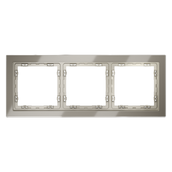 Рамка стеклянная Voltum S70 на 3 поста, (шелк, стекло)