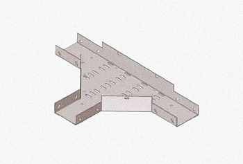 Лоток тройниковый замковый перфорированный ОТЗ 300х80 УТ1,5, оцинкованный лист, S1,5