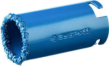 Кольцевая коронка "Профессионал" c карбид-вольфрамовым нанесением, 33 мм, высота 55 мм ЗУБР