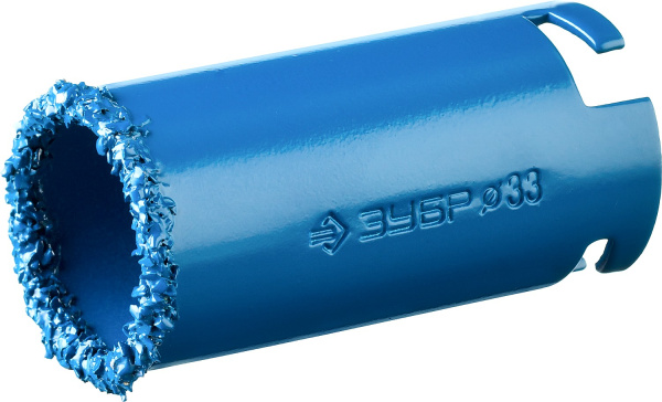 Кольцевая коронка "Профессионал" c карбид-вольфрамовым нанесением, 33 мм, высота 55 мм ЗУБР