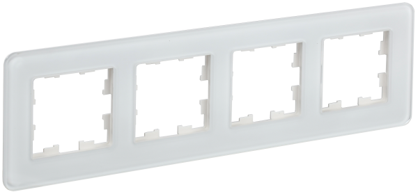 BRITE Рамка 4-мест. РУ-4-2-Бр стекло бел. RE IEK