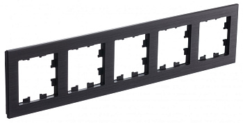 ATLASDESIGN NATURE Рамка 5-постовая металл оникс Schneider Electric