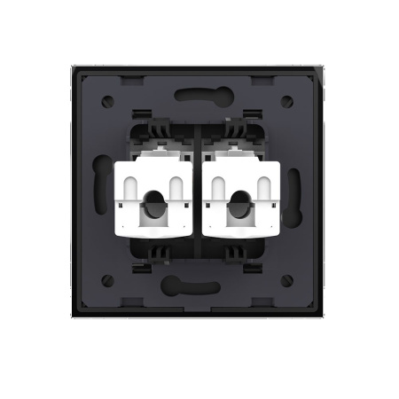 Розетка КОМП RJ-45 двойная Черная Livolo