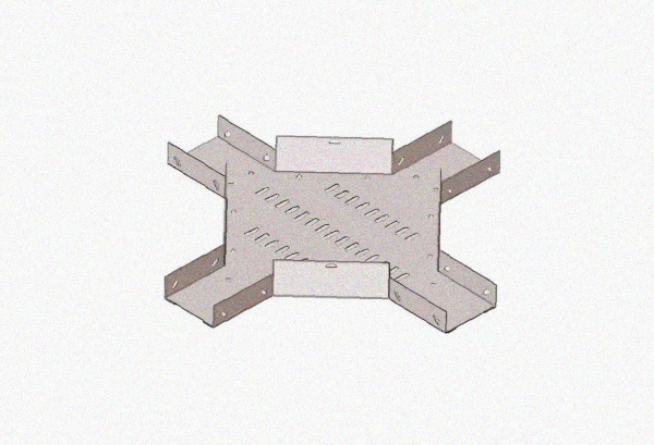 Лоток крестообразный замковый перфорированный КМЗ 400х65 УТ1,5, оцинкованный лист S1,0