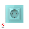 Розетка электрическая ZigBee (Wi-Fi) с заземлением защитными шторками 16A 1 пост Зеленая Livolo