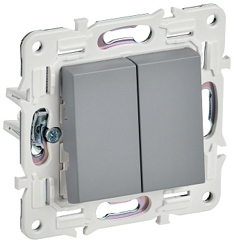 SKANDY Выключатель 2-клавишный 10А SK-V04Gr серый IEK