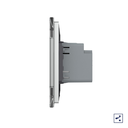 Одноклавишный проходной сенсорный выключатель Module, цвет серый Livolo